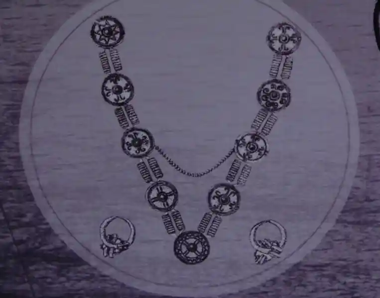 Eight-pointed cross engraved on metal sheet